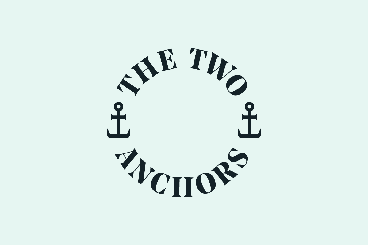 The Two Anchors Seafood Fish Brand Graphic Design Photography Shellfish Logo Ogmore-by-Sea Wales Type Typography