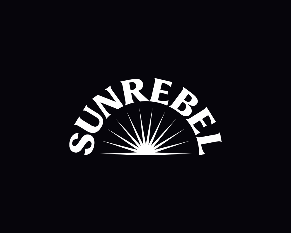 SunRebel logo in white on a black background