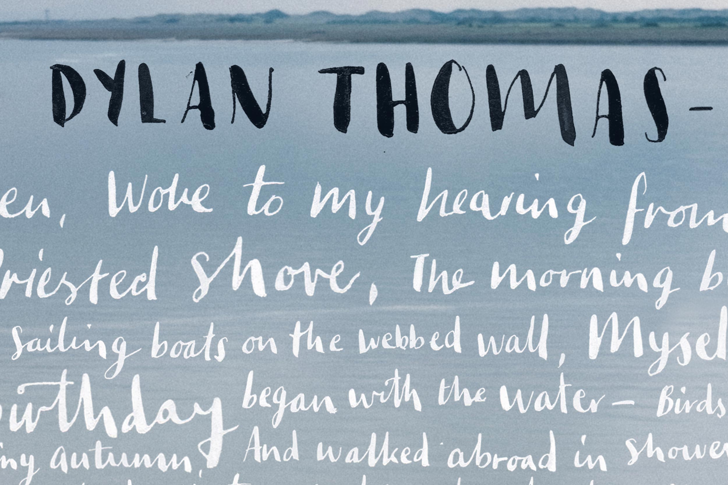 Dylan Thomas Calligraphy Typography Poem