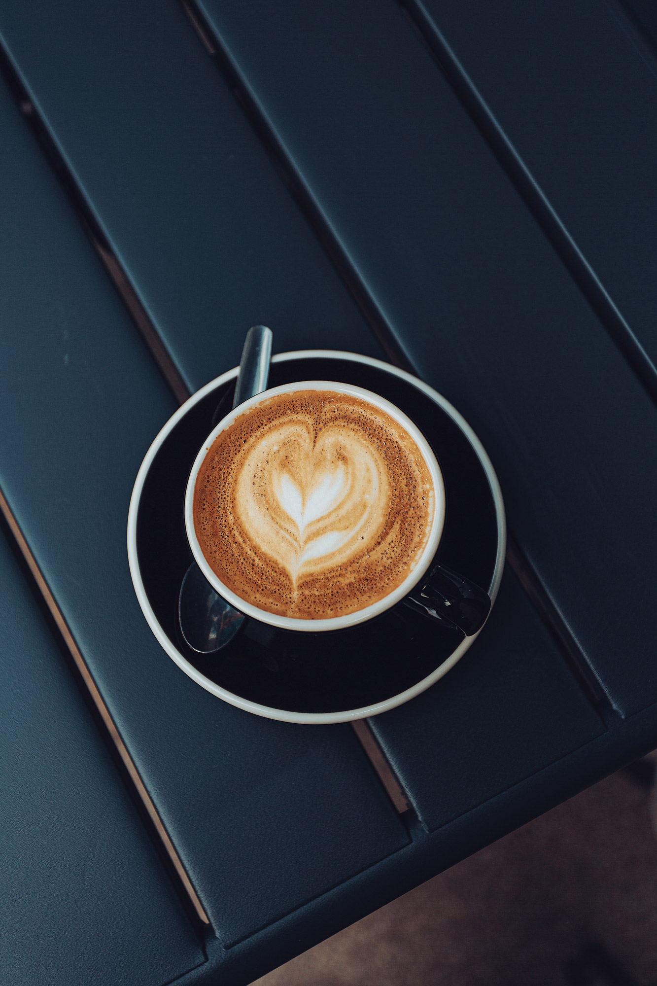 Cup of coffee with latte art.